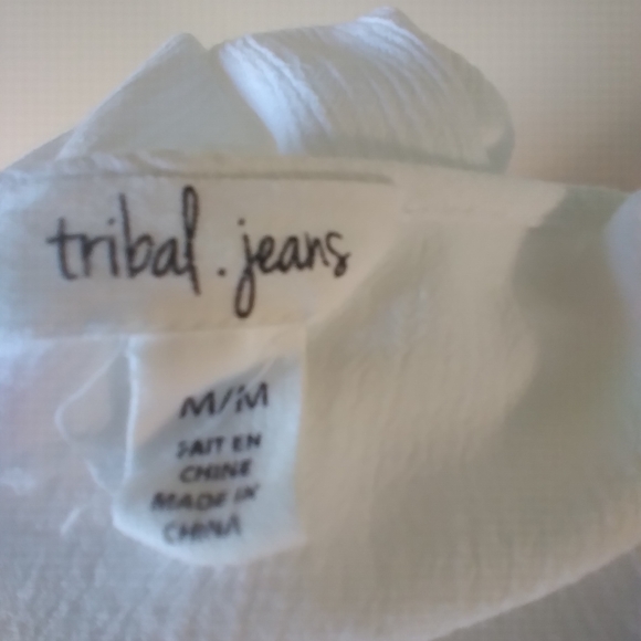 Embroidered Tribal Jeans Top with Bell Sleeves. Boho casual. - Picture 9 of 9